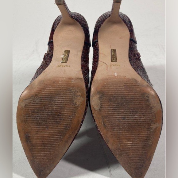 LOUISE ET CIE Shiro Pointed Toe Ankle Boots Tassel Burnt Tawny Snake Boo… - Picture 5 of 8